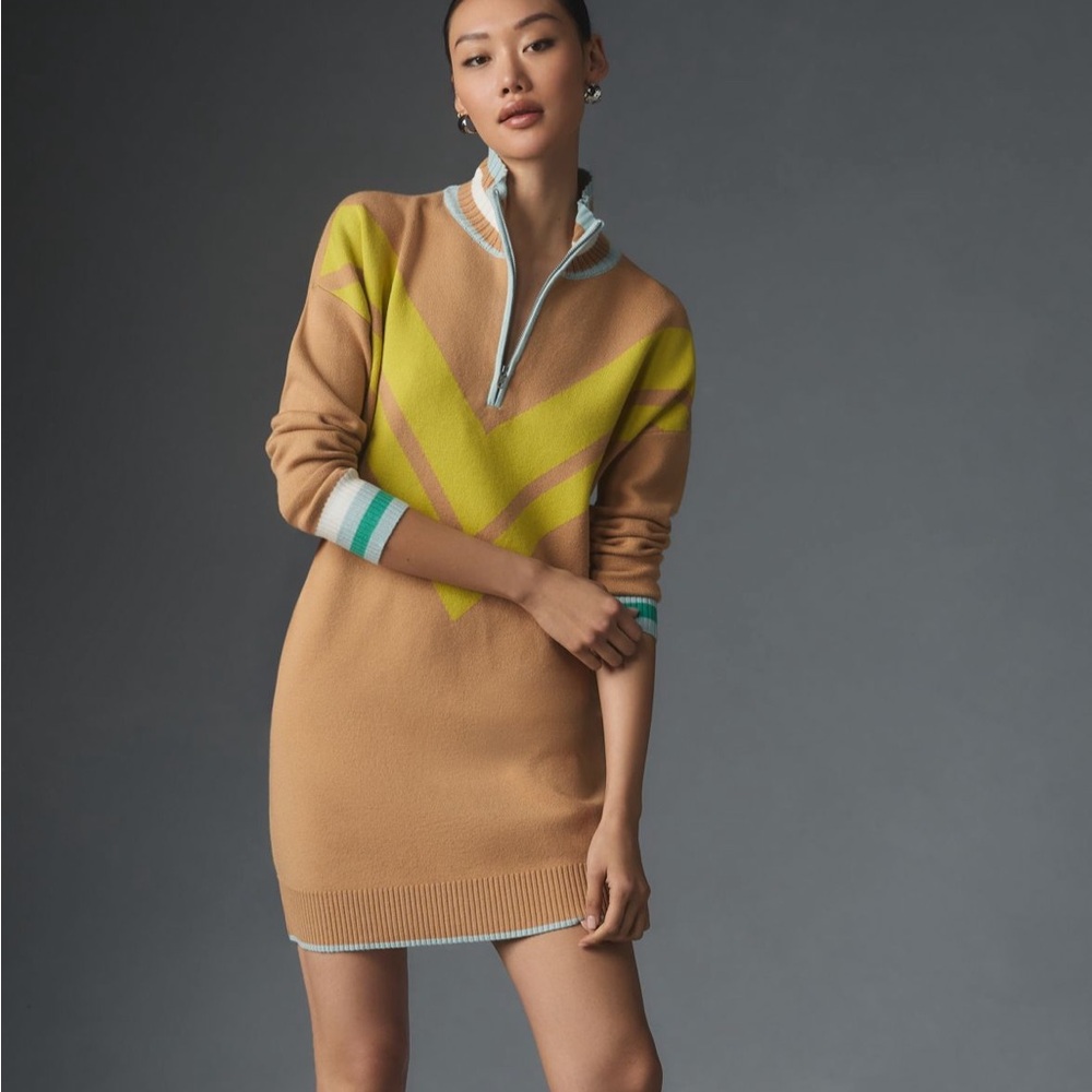 ⛷️Maeve Varsity Half Zip Sweater Dress